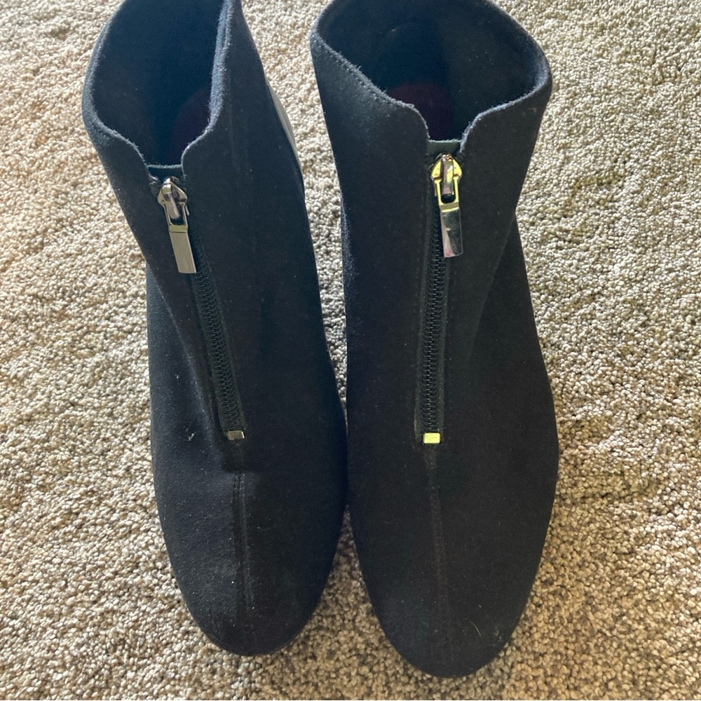 Munro Boots Womens 9N Rachel Front Zip Wedge Ankle Bootie Comfort Insole Black